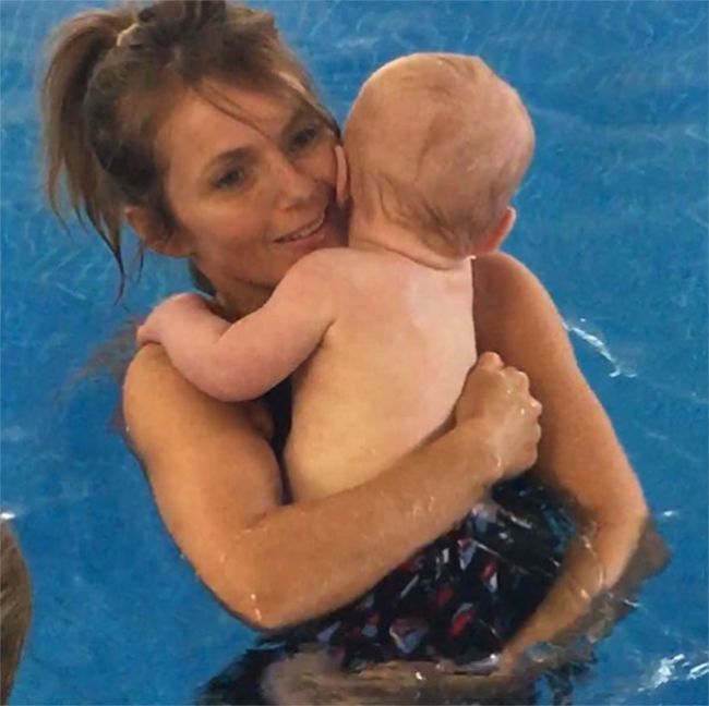 geri horner and baby monty go swimming on instagram