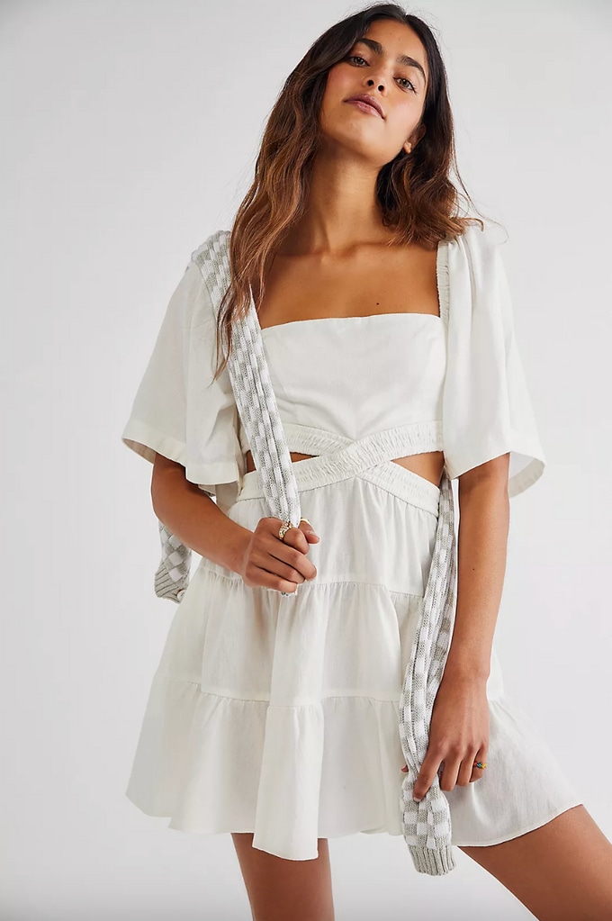 Free People white cut-out dress