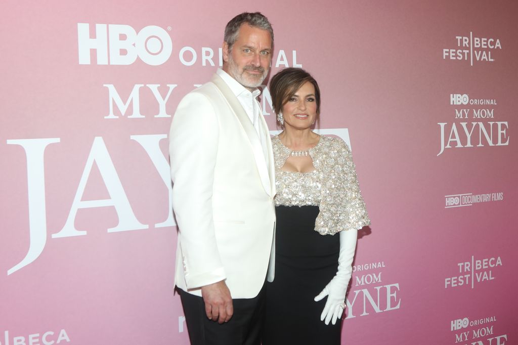 peter hermann and mariska hargitay at my mom jayne tribeca festival premiere