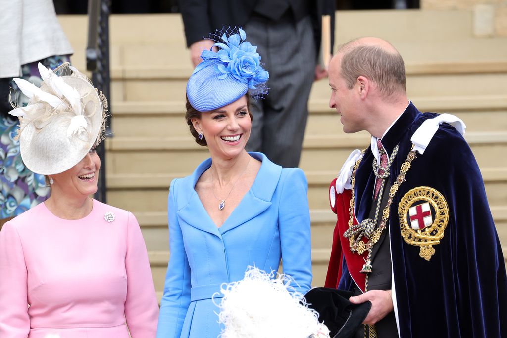 Prince Williamn, Perincess Kate and Duchess Sophie laughing together