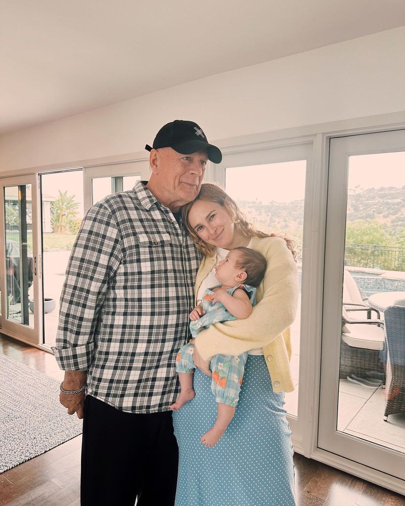 Bruce Willis with daughter Rumer and granddaughter Louetta in a photo shared on Instagram