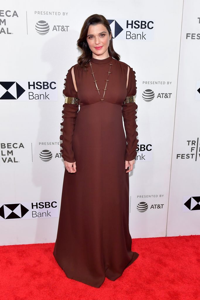 Rachel showcased her blossoming baby bump at Tribeca Film Festival