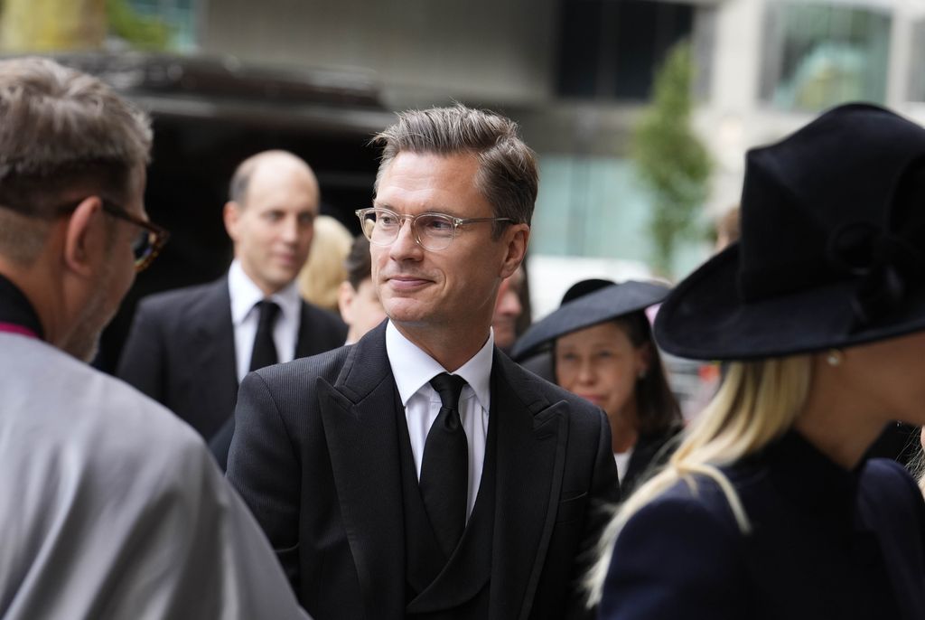 LONDON, ENGLAND - SEPTEMBER 16: George Gilman arriving for the Requiem Mass service for the Duchess of Kent, at Westminster Cathedral on September 16, 2025 in London, England. Katharine, Duchess of Kent was married to Prince Edward, Duke of Kent, the first cousin of Queen Elizabeth II. She died on September 4 at the age of 92 at Kensington Palace surrounded by her family. Having converted to Catholicism in 1994, her funeral takes place at Westminster Cathedral and is the first Catholic funeral to be held for a member of the royal family in modern British history. Her Royal Highness will be laid to rest at the Royal Burial Ground at Frogmore, Windsor. (Photo Jordan Pettitt - Pool/Getty Images)