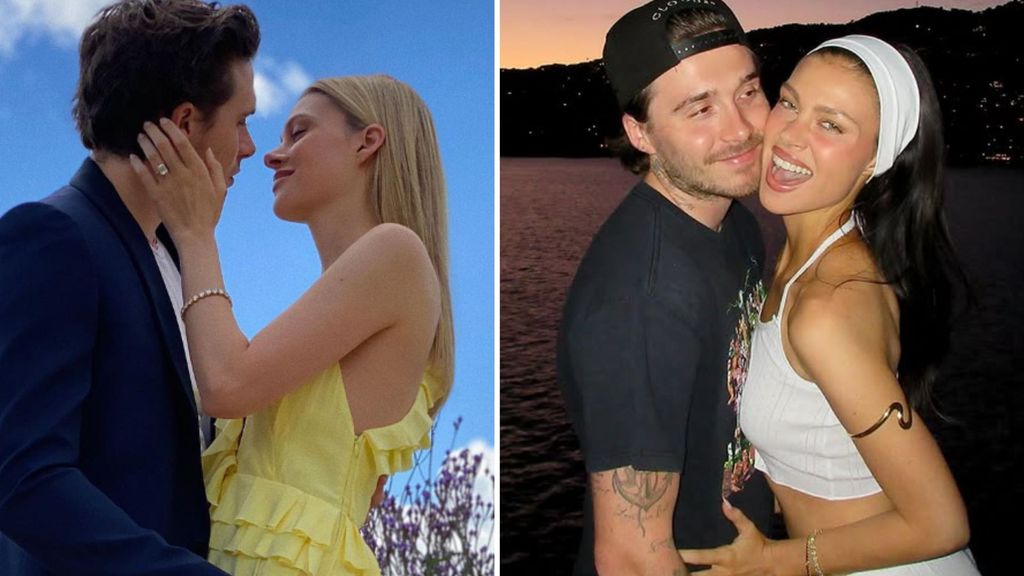 A split imagie of Nicola Peltz and Brooklyn Beckham