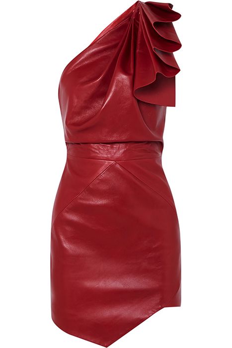 red leather dress amanda holden