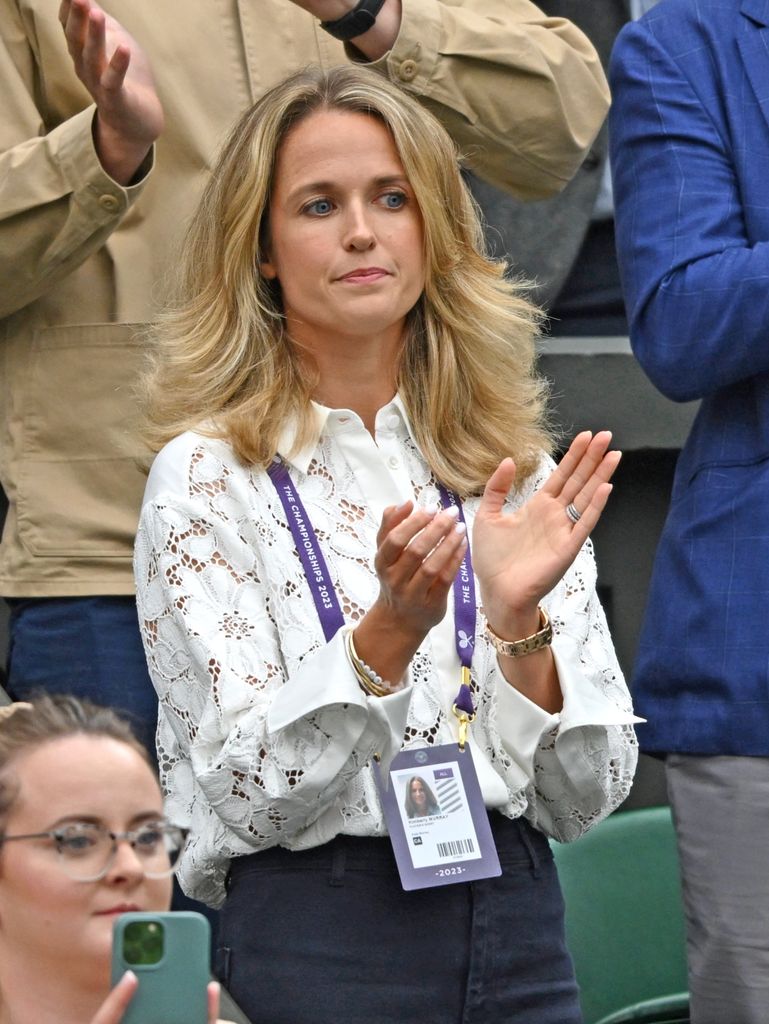 Kim Murray appeared courtside on day two of the Wimbledon Tennis Championships