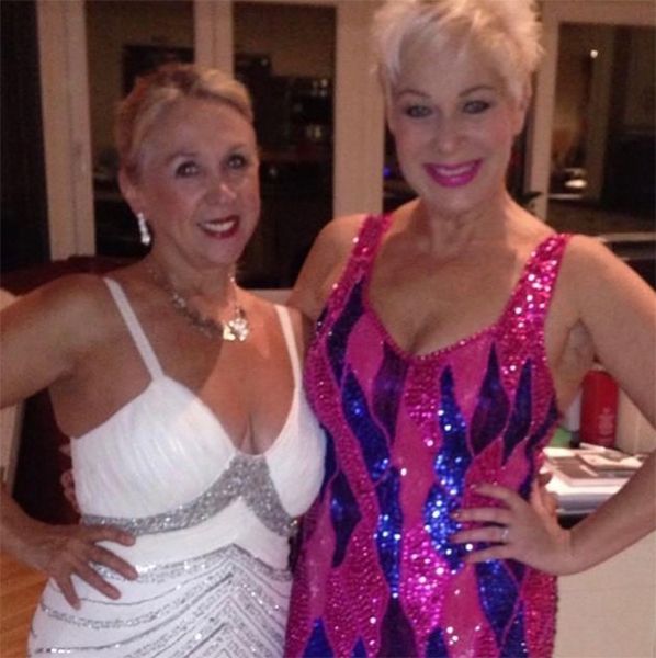 denise welch pink sequined gown
