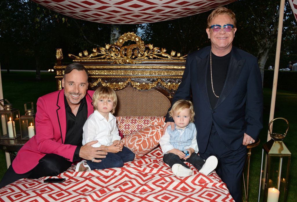 Elton John, David Furnish and their sons at their Woodside End Of Summer Party in 2014 