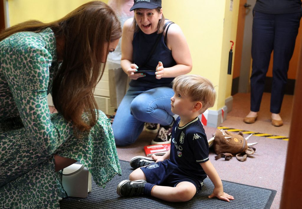 Kate Middleton meeting three-year-old Nate Martin in Nuneaton