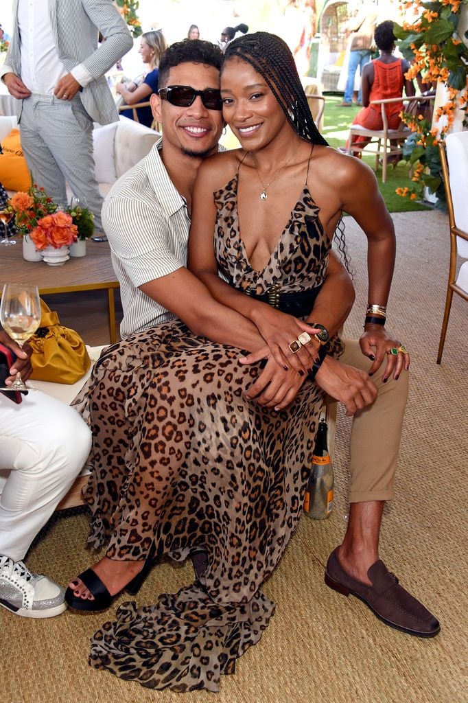 Darius Daulton Jackson and Keke Palmer attend the Veuve Clicquot Polo Classic Los Angeles at Will Rogers State Historic Park on October 02, 2021 in Pacific Palisades, California