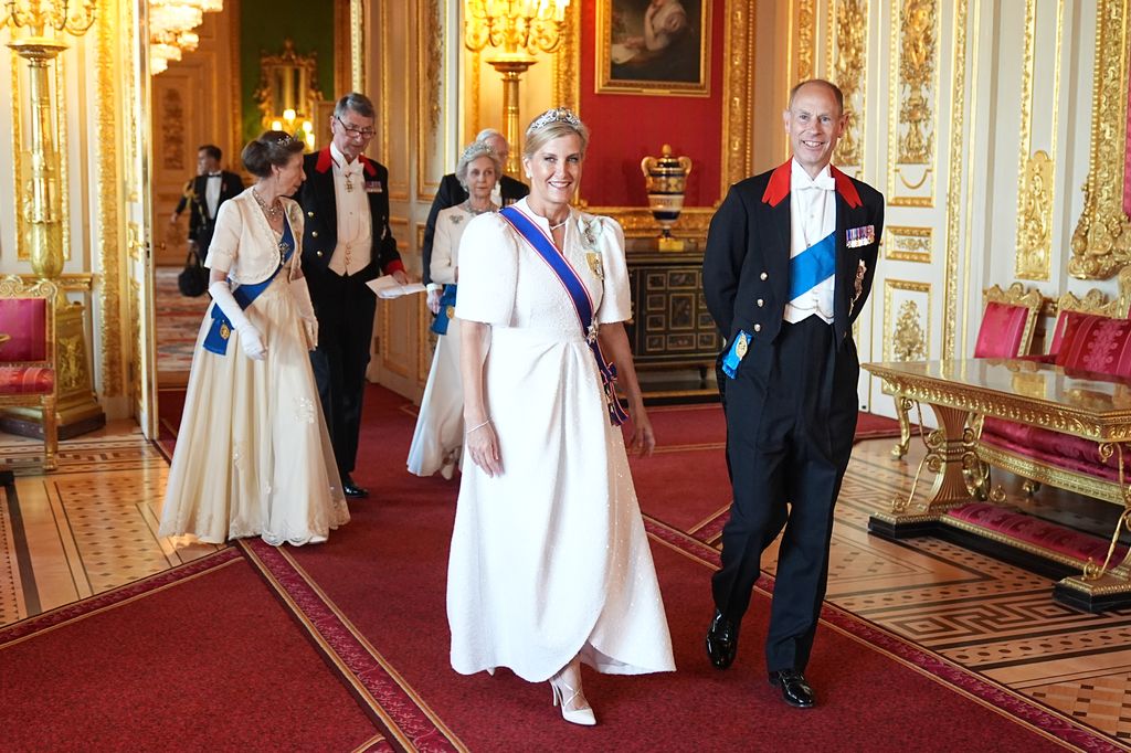 Prince Edward, Duke of Edinburgh and Sophie, Duchess of Edinburgh arrive for the State Banquet