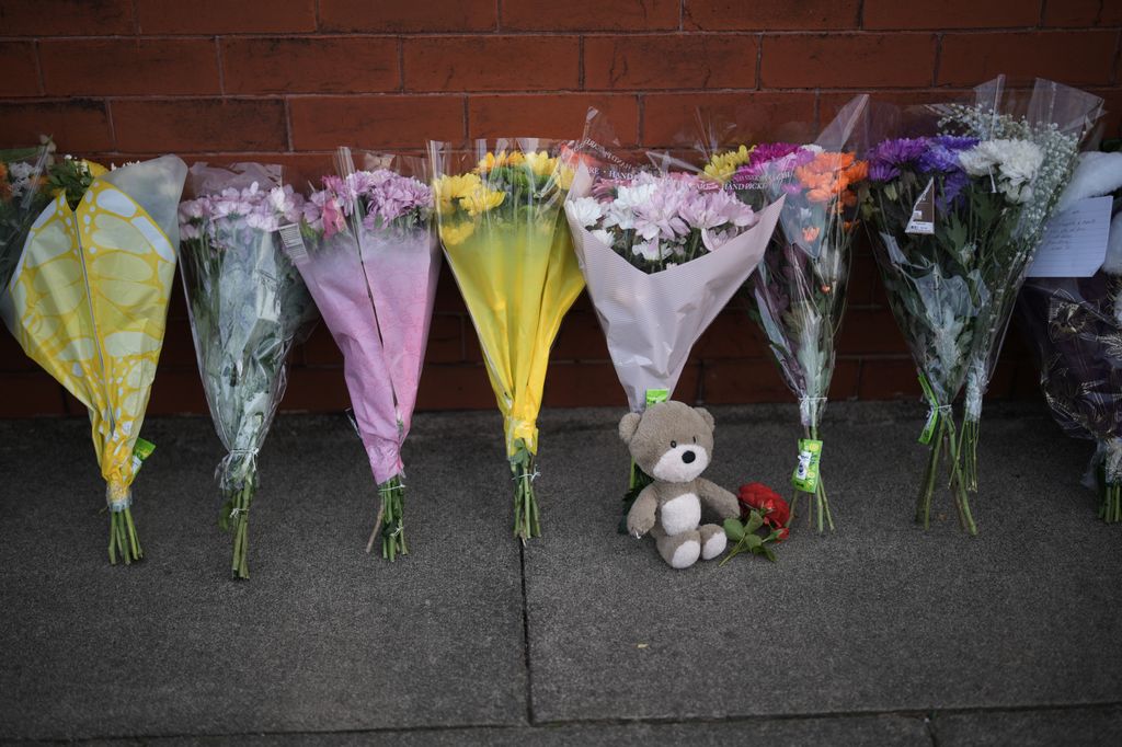 Tributes to the victims left by wellwishers on July 30, 2024 in Southport, England. 