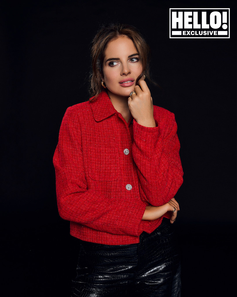 Binky Felstead wears a red jacket from Very