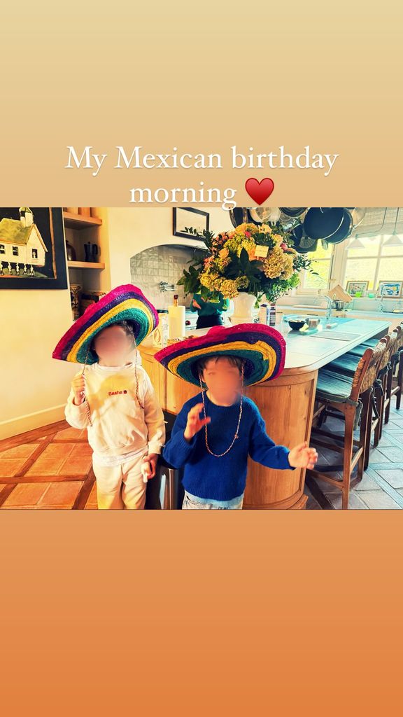 Richard and Alejandra Gere's sons appear in a photo in their kitchen on her 42nd birthday, shared on Instagram Stories