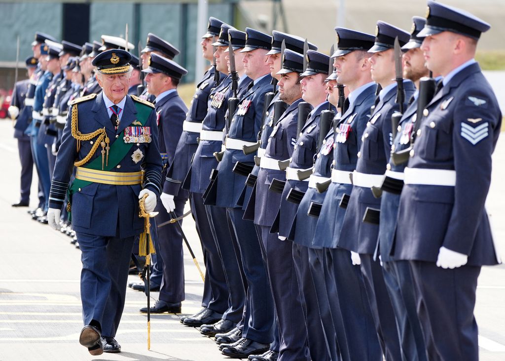 The King inspected the parade