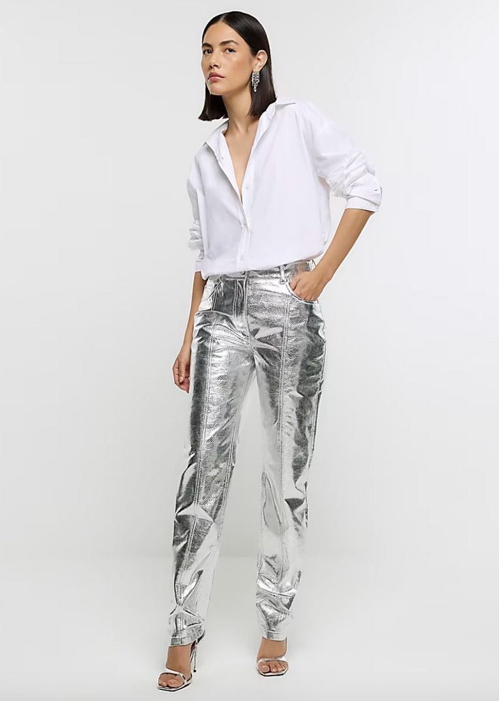 River Island silver trousers