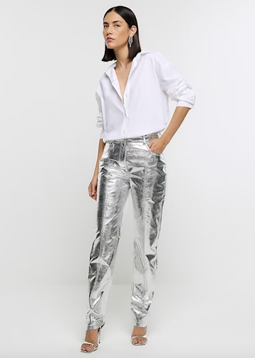 River Island silver trousers