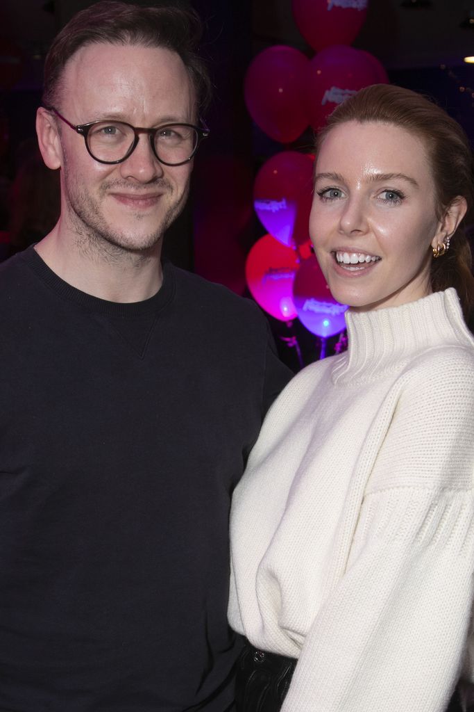 Kevin Clifton in a black jumper and Stacey Dooley in a white jumper