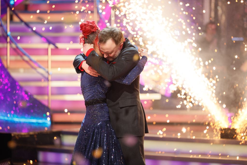 The pair celebrating their win on Strictly Come Dancing 