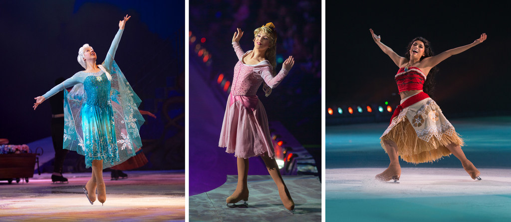 Elsa, Rapunzel and Moana bring elegance to the ice