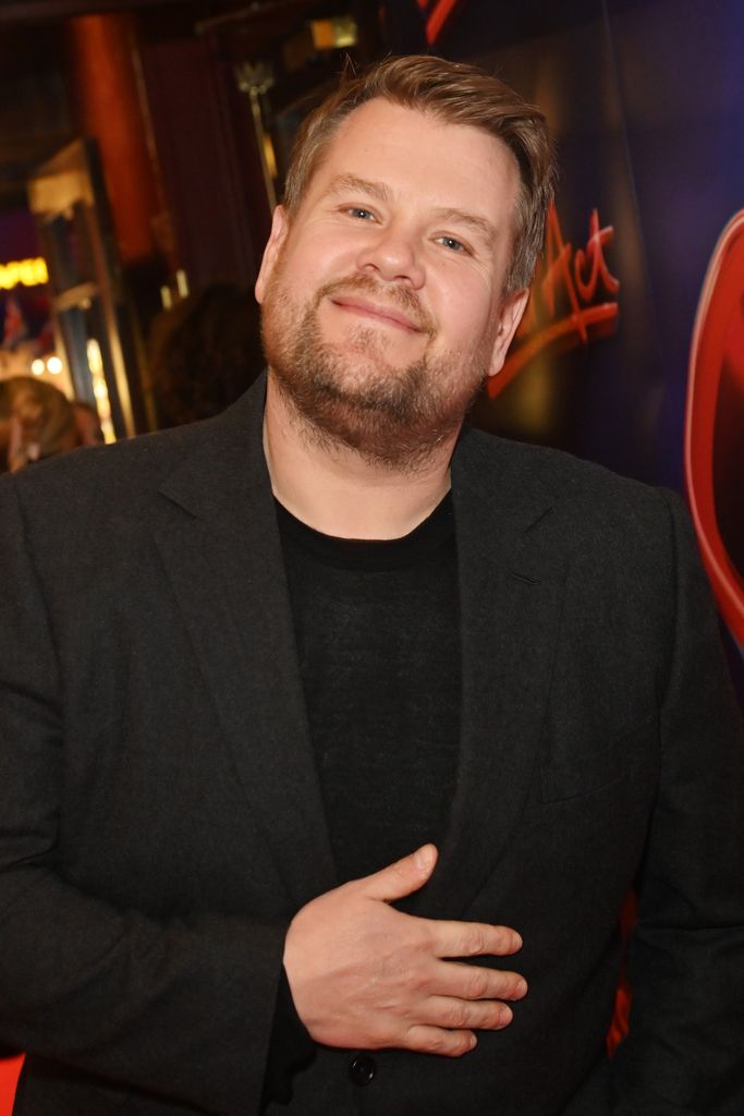 James Corden in a black jacket and shirt