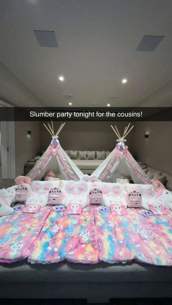 Cute slumber party set up