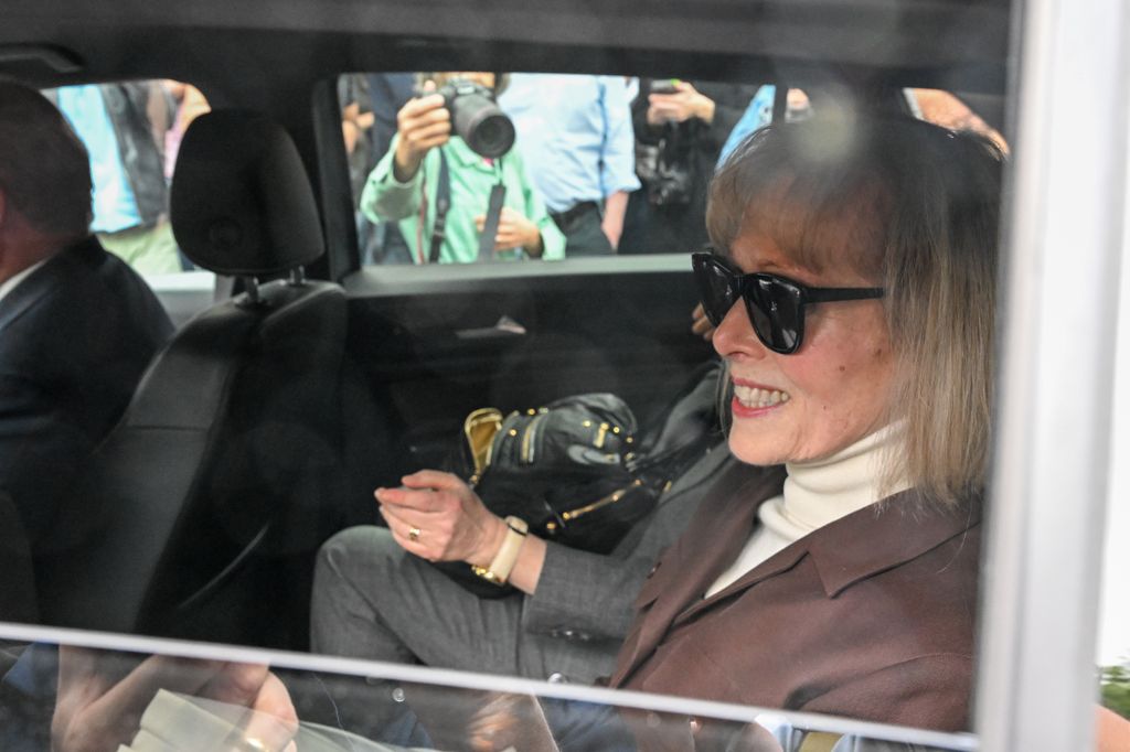 E. Jean Carroll leaves after her civil trial against former President Donald Trump