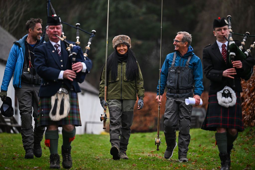 Robson Green and girlfriend Zoila during the 2022 opening of the Tay Salmon Fishing Season 