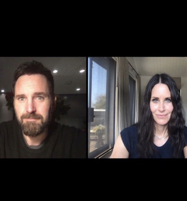 Courteney Cox and Johnny McDaid have a zoom call for his birthday