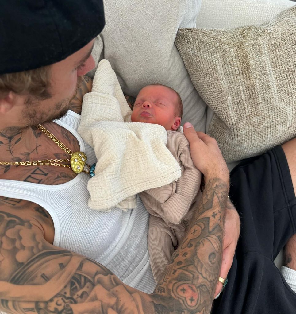 Justin Bieber with his baby niece