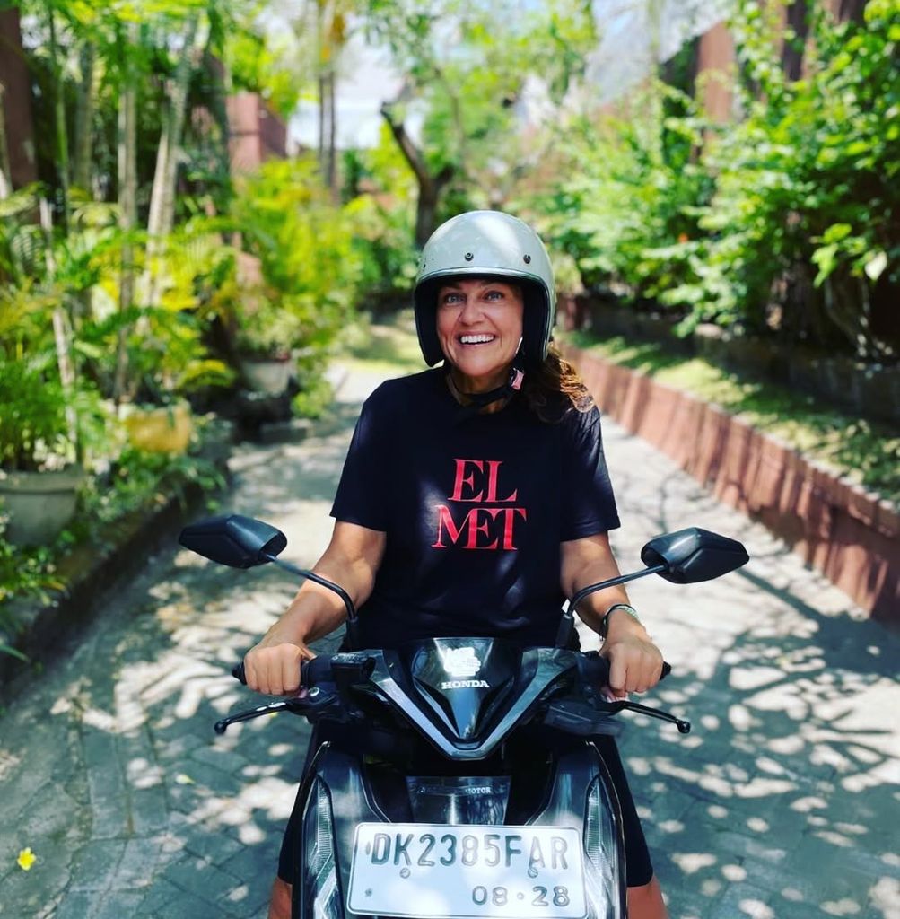 Chrissie Swain on a motorbike