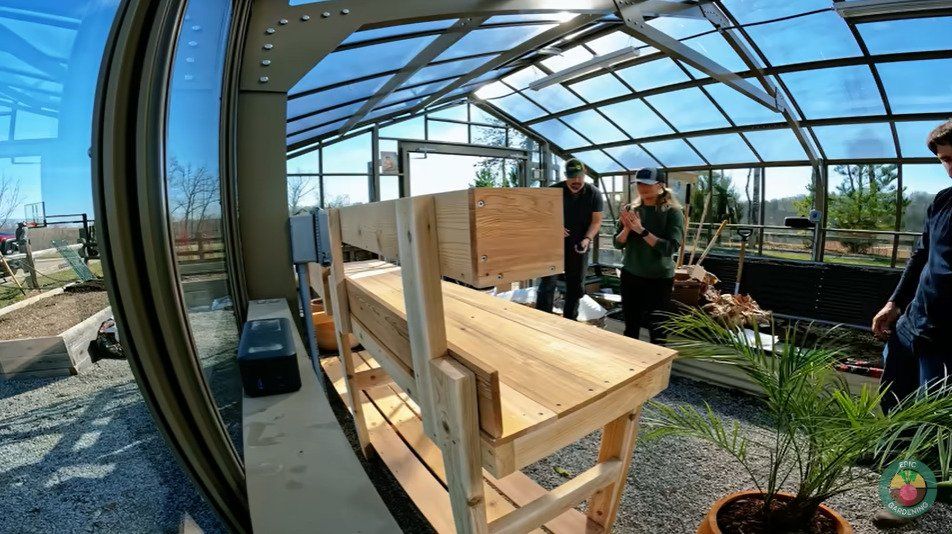 carrie underwood greenhouse potting bench