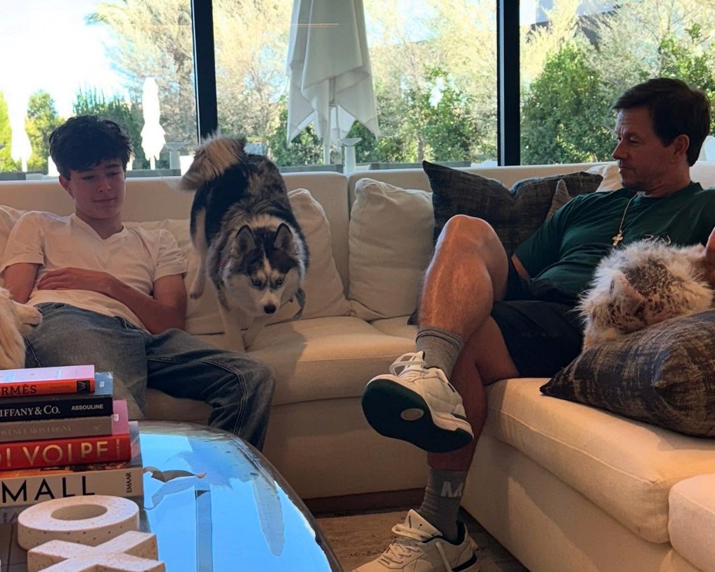 Photo shared by Mark Wahlberg's wife Rhea Wahlberg of him with their son Brendan 