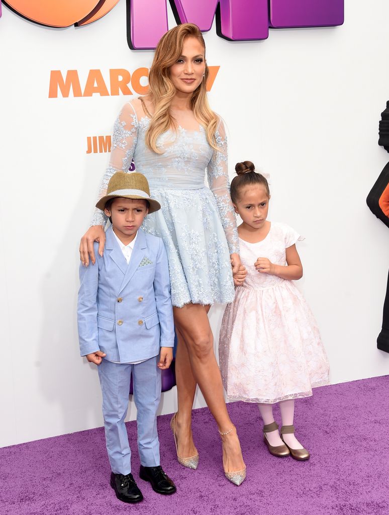 Jennifer Lopez with twins Emme and Max attend the premiere of  Twentieth Century Fox And Dreamworks Animation's "HOME" at Regency Village Theatre on March 22, 2015 in Westwood, California