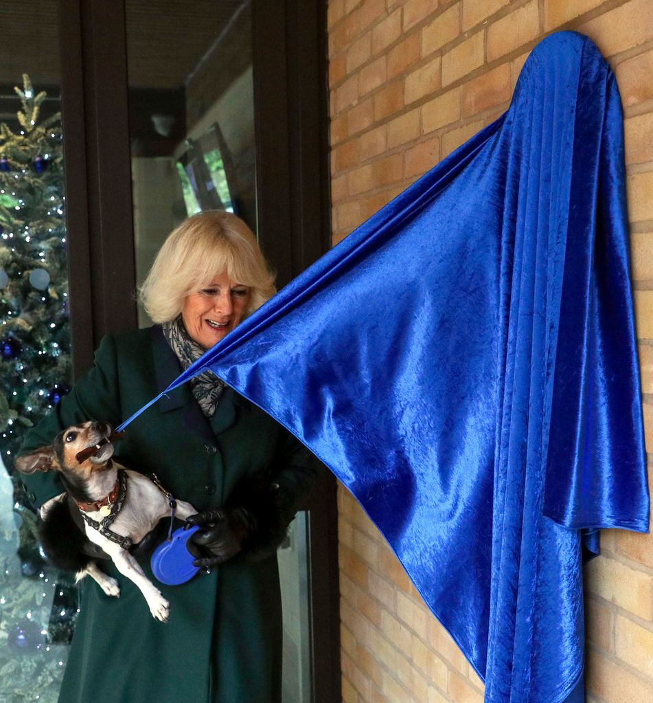 Queen Camilla visits Battersea Dogs and Cats Home with her pet dog Beth