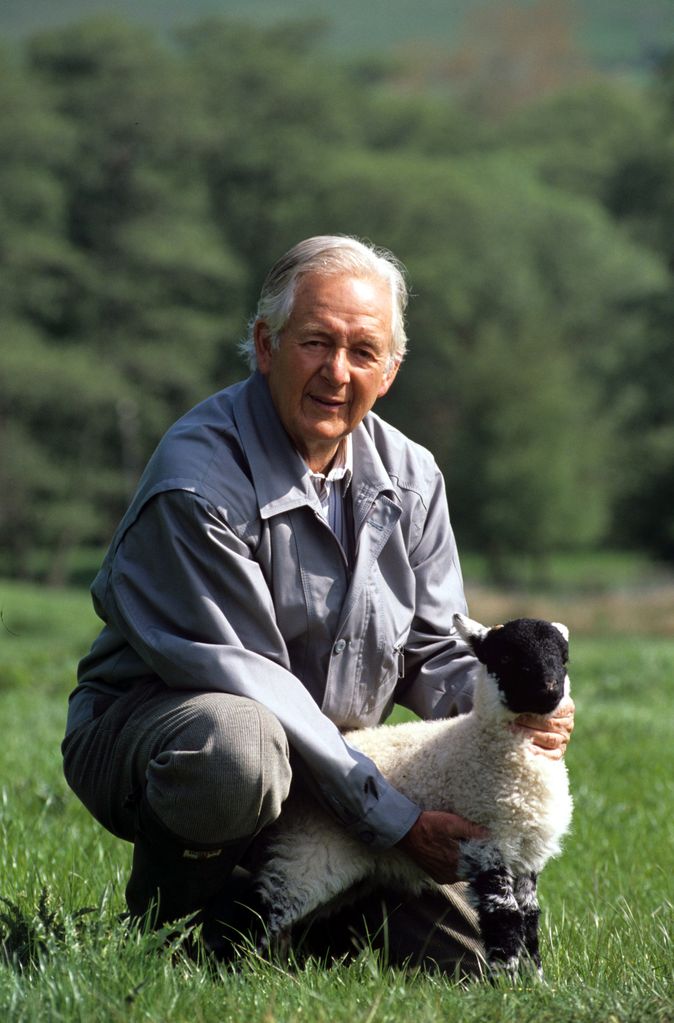 James Herriot on his farm in Yorkshire in 1995