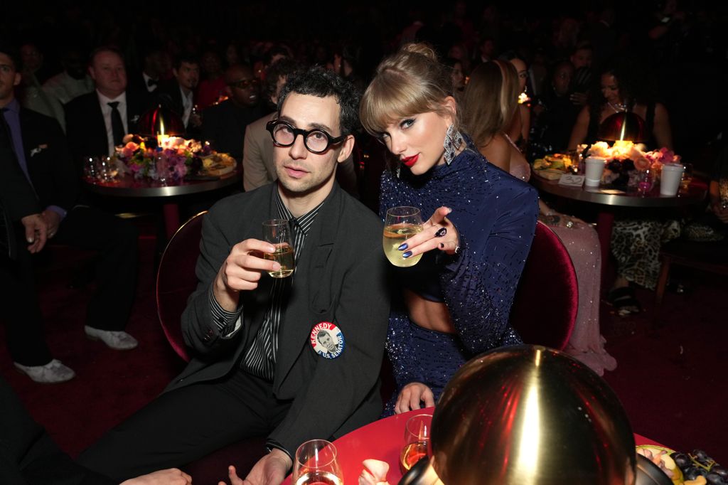 Jack Antonoff and Taylor Swift attend the 65th GRAMMY Awards at Crypto.com Arena on February 05, 2023 