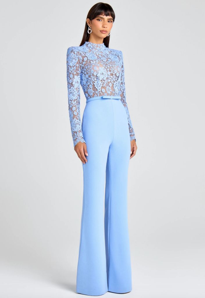 Nadine Merabi blue lace jumpsuit
