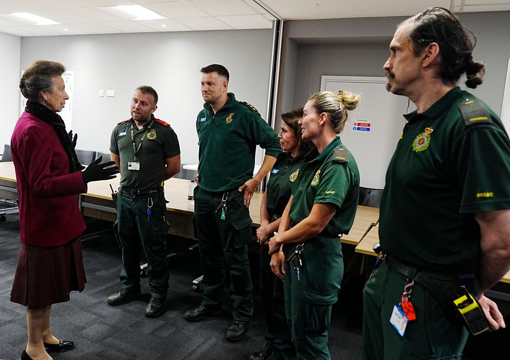 princess anne chatting to ambulance service in liverpool 