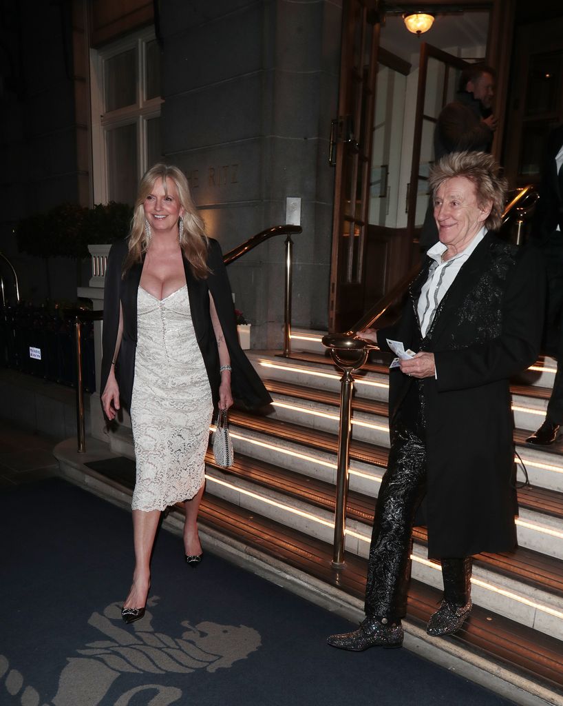 Penny Lancaster and Sir Rod Stewart leave The Ritz Hotel in London
