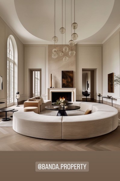 Edoardo's lounge design with circle sofa