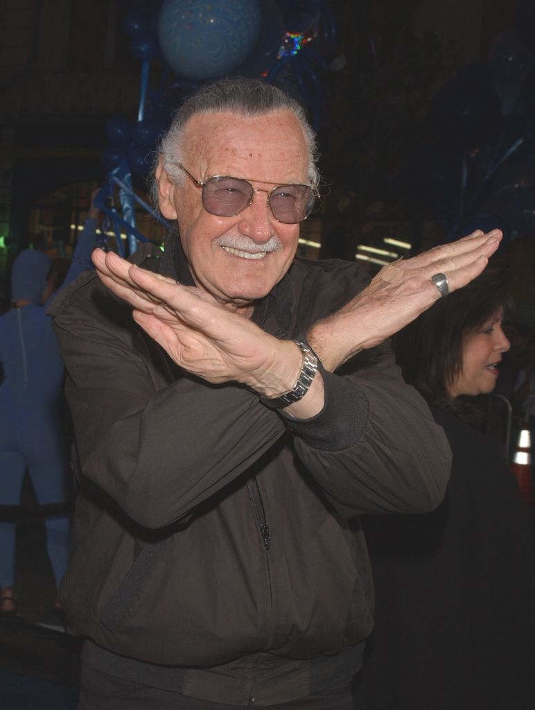 Stan Lee arriving at the premiere of "X2: X-Men United." (Photo by Frank Trapper/Corbis via Getty Images)