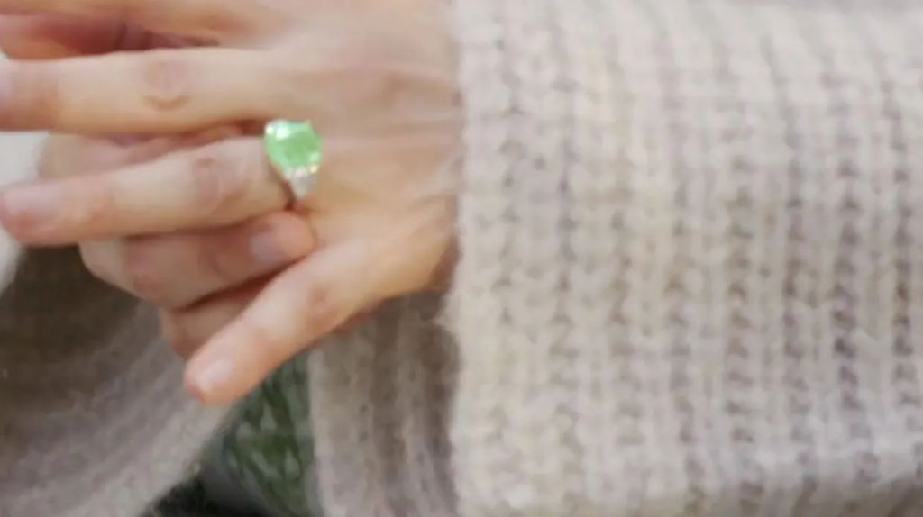 Close up of Jennifer's incredible ring