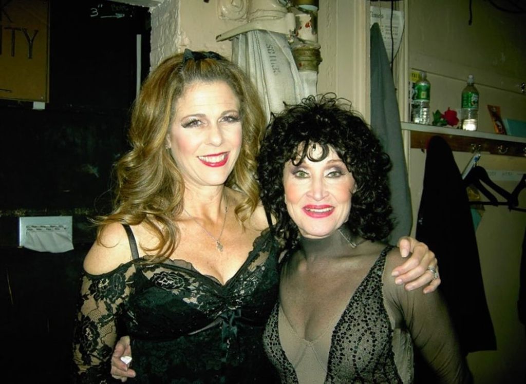 Rita Wilson poses for a backstage photo with Chita Rivera