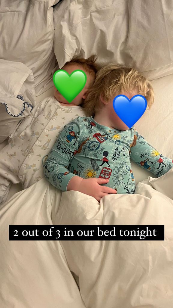 Carrie Johnson's kids Wilfred and Frank sleeping in their parents' bed