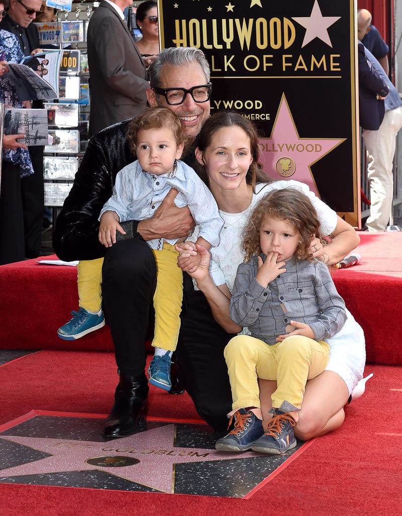 HOLLYWOOD, CA - JUNE 14:  Actor Jeff Goldblum, wife Emilie Livingston, sons Charlie Ocean Goldblum and River Joe Goldblum attend the ceremony honoring Jeff Goldblum with star on the Hollywood Walk of Fame on June 14, 2018 in Hollywood, California.  (Photo by Axelle/Bauer-Griffin/FilmMagic)