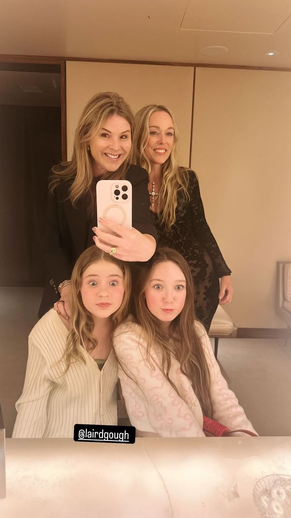 Jenna Bush Hager posing in a mirror selfie with daughter and friend