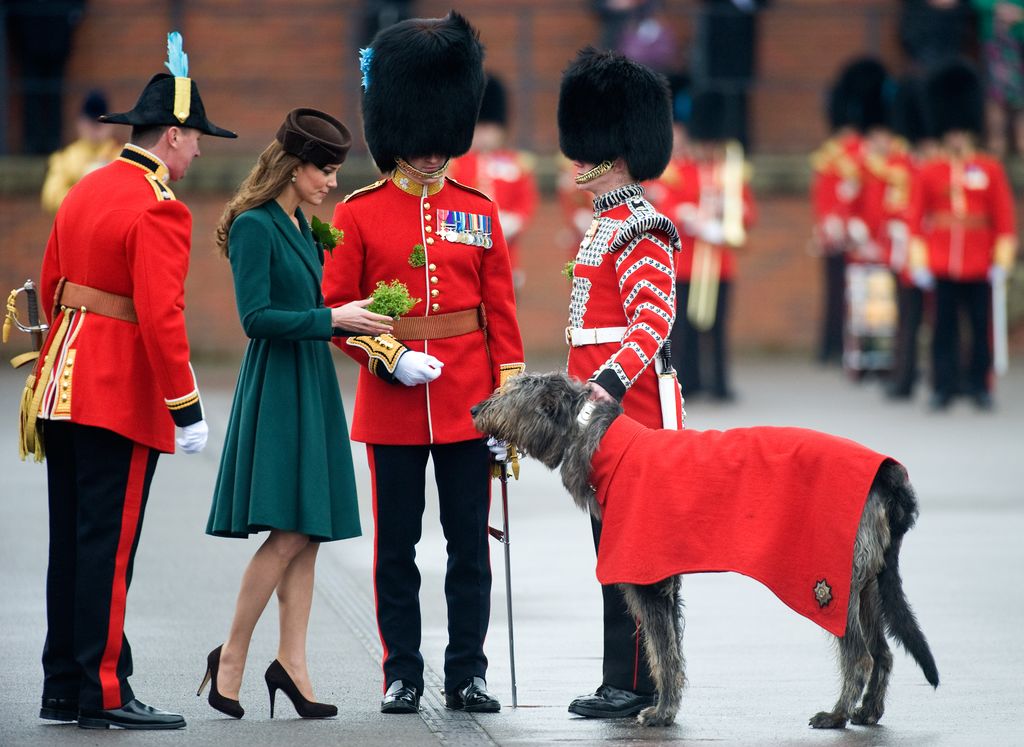 Kate Middleton hands out shamrocks on St Patrick's Day 2012