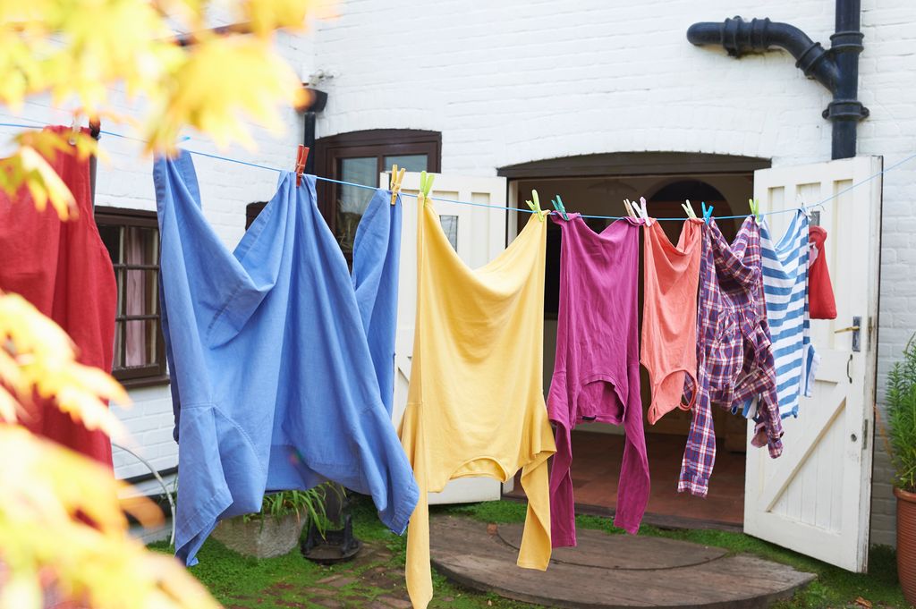 colourful clothing hanging on the washing line