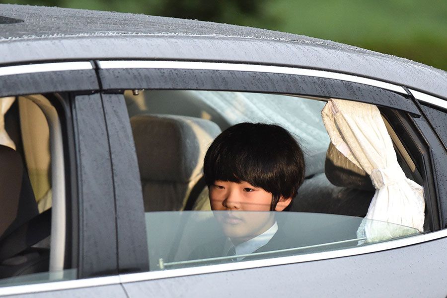 Prince Hisahito leaving imperial palace